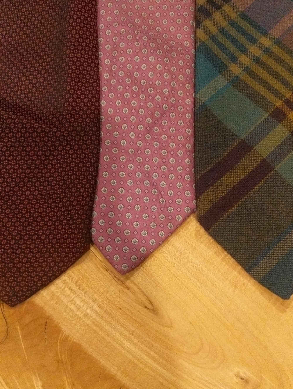 Assorted Men's Silk, Cotton and Woo Ties in Teal, Burgundy, Purple, Blue & Brown - Picture 5 of 13